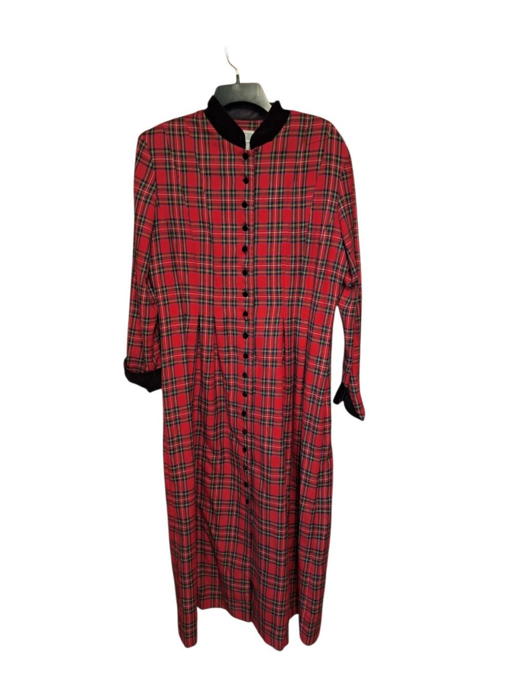 Vintage Jessica Howard Red Flannel Long Sleeved Modest Dress Ladies 16 Country